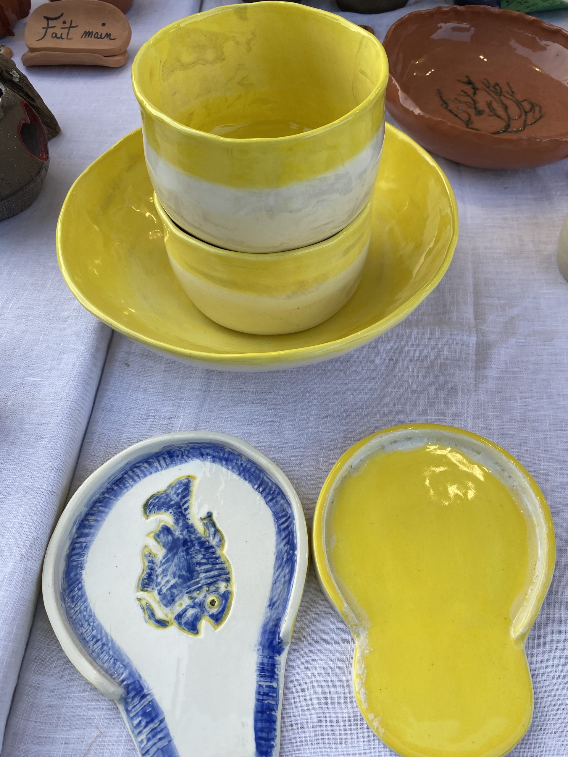 Wok en céramique jaune – Image 3