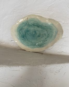 Plat en céramique turquoise