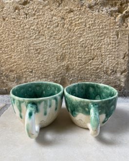 Lot de 2 tasses vertes