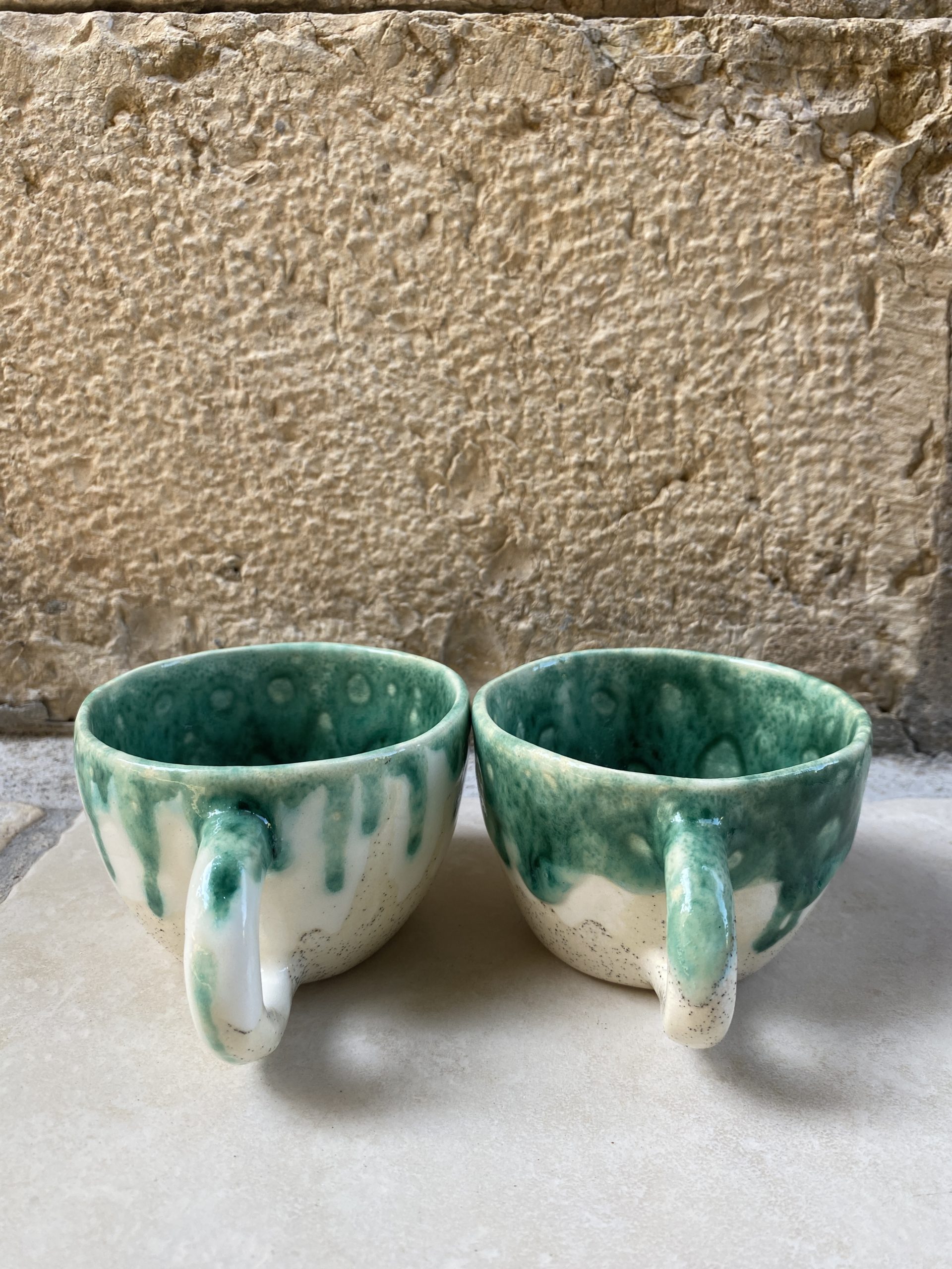 Lot de 2 tasses vertes